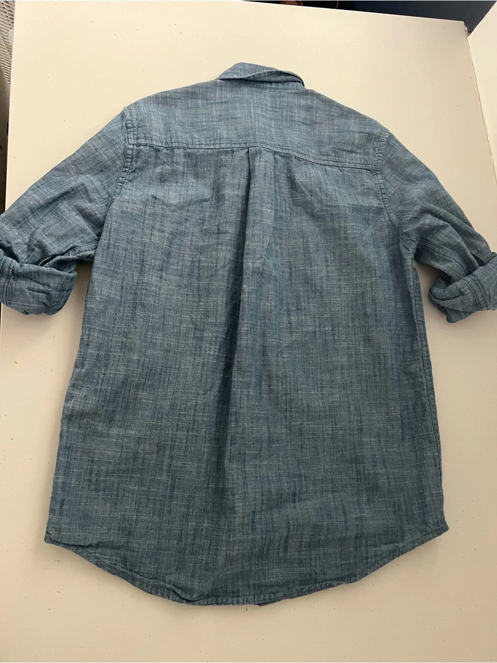 The Children’s Place Kids 10/12 Blue Chambray 100% Cotton Button Up Shirt